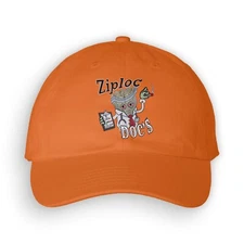 ZipLoc Doc's Adjustable Cotton Baseball Caps Dad Hat Polo Style - Orange