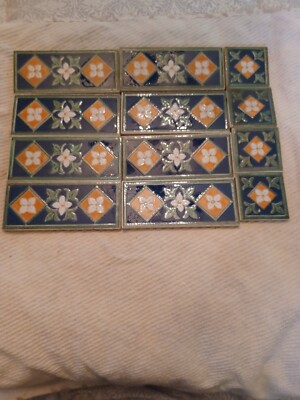 REDUCED-12  pieces  Decorative Ceramic Tile  - rectangle and square multicolor