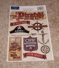 Karen Foster Design Cardstock Sticker Sheet ~ Pirate's Life