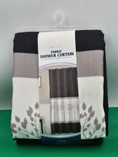 Maytex Mills Timber Shower Curtain 70" X 72" Black White Grey NEW