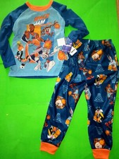 SPACE JAM Boys Sz XS 4/5 PAJAMAS 2-PIECE TUNE SQUAD Long Sleeve New NWT
