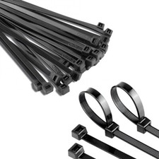 200 x Heavy Duty Zip Cable Tie Adjustable Black for Organize Cables 250 x 4.6mm
