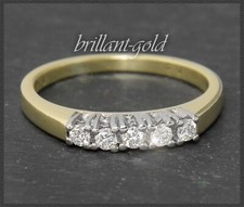 Brillant Ring, 0,26ct Diamanten in Top Wesselton & Si, 585 Gold Memoryring