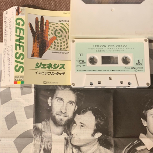 GENESIS Invisible Touch JAPAN CASSETTE TAPE 28VC-1090 w/ PS (flap torn) + INSERT - 第 1/8 張圖片