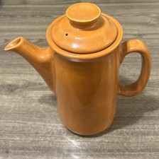 Vintage HALL Restaurant Orange/Brown Heavy Duty Made in USA With Lid!