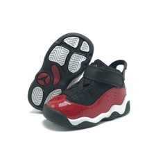  NEW Toddler Baby Nike Air Jordan 6 Rings TD Black/Gym Red 323420 060 
