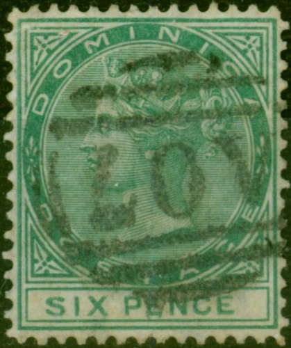 Dominica 1877 6d Green SG8 Used Fine