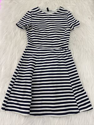 h&m black and white striped dress H & M Striped Wrap Dress - Size M- Black & White Midi - New