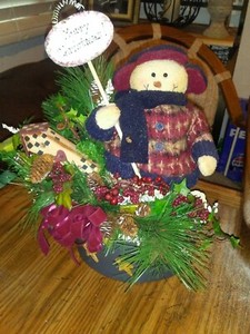 Christmas Holiday Snowman Tabletop Decor Piece * Brand New * Cute Seasonal Decor