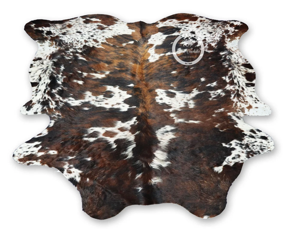Tricolor Cowhide Rug, Hair on Hide, Cow Skin Rug, Cow hide Rug (M) (L) (XL)(XXL) - Image 3 of 3