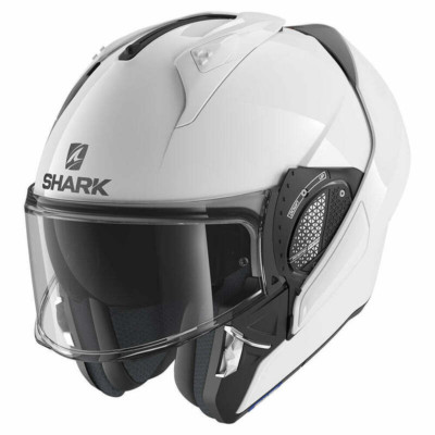 Open Box Shark Evo ES Blank Full Face Motorcycle Helmet White Size Large