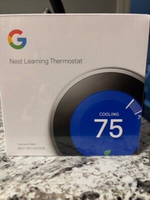 Google Nest T3007ES Wi-Fi Learning Thermostat - Stainless Steel