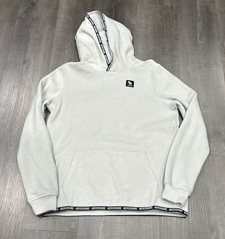 New Abercrombie & Fitch Pullover Hoodie Sweatshirt Kids Size XL 15 16 Gray Hoody