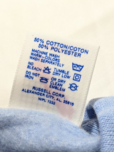 Sudadera vintage años 80 Jerzees niños azul claro cuello redondo talla mediana - Imagen 3 de 4