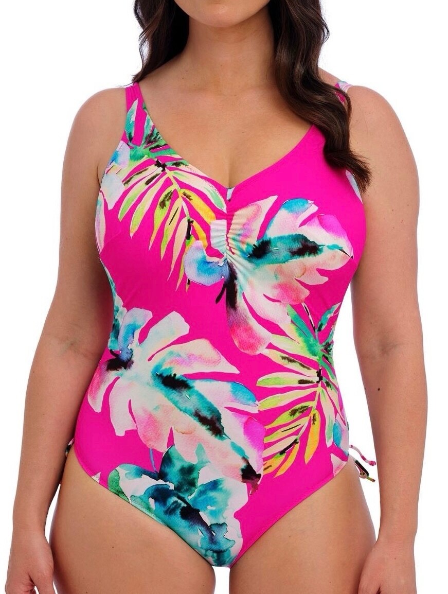 Fantasie Carabelita Swimsuit Peony Pink Size 34F 12 Underwired Bra 505830 New