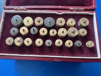 Vintage Uhrmacher Werkzeug & Box, watch arbor arbours turns horology with box