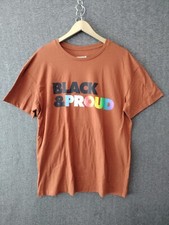  takepride Adult BLACK AND PROUD PRIDE T-Shirt Brown M