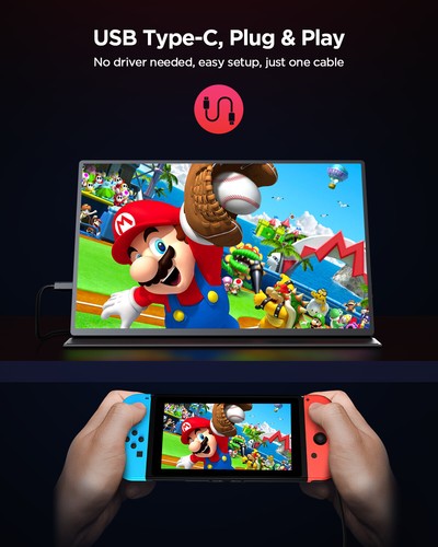 UPERFECT 2K 144HZ Portable Monitor, 16.0'' QHD IPS 2560*1440 USB C HDMI Monitor - Picture 7 of 7