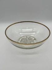 Jeannette Camellia Gold Rim 10" Serving Bowl Flower Design in Bottom