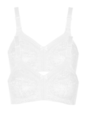 2 Pack Non-wired Bra Sabina by Lisca 000157 34-48 B-E Black, Skin or White
