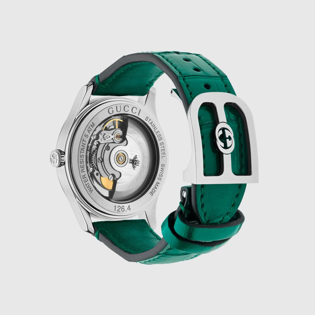 Gucci G-Timeless Bee Motif Green Malachite Stone Dial Watch  display picture 2