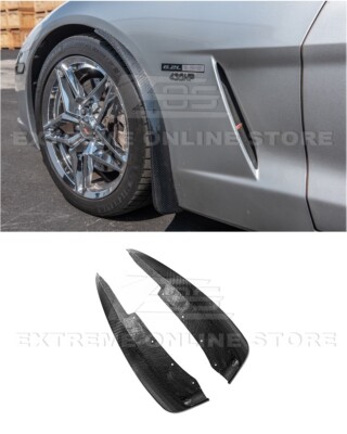 Carbon Fiber Style Mud Flaps For Corvette C6 Base 2009-2013 – Front & Rear Set Of 4
