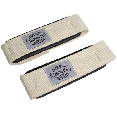 Last Punch White Weight Lifting Wrist Wraps with Cushion Pads   1 Set