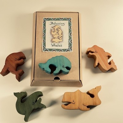 Balancing Whales by Tarata Toys -3D Color Wooden Whales Learning Puzzle Game