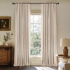 100 Blackout Curtains for Bedroom, Black Out Curtains 84 Inch Long, Clip Rin...