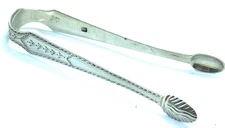 Antique C.1775 Georgian Thomas Tookey Sterling Silver Sugar Tongs Nips - 30 gram