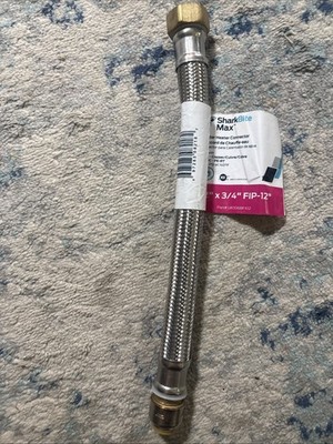 Sharkbite Water Heater Connector Braided Max Stainless 1/2'' x 3/4'' Fip x 12'' 