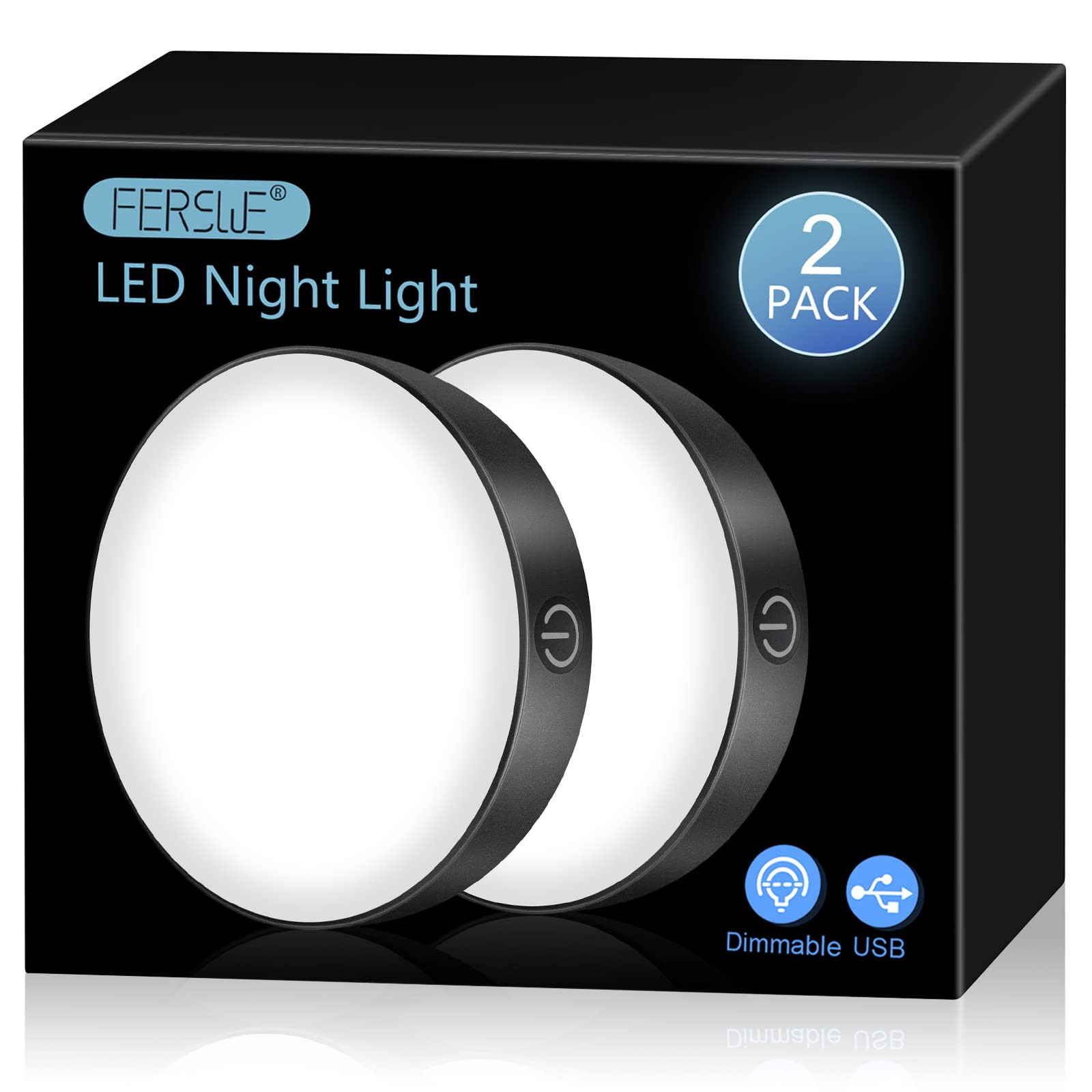 Rechargeable Tap Light 6000K, Dimmable Touch Light with 1000mAh Large Battery...