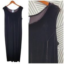 Vintage Velvet Dress sz 14 Stretch Evening Special Event Velour Brown Maxi Long