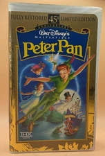 Peter Pan VHS Disney Clamshell 45th Anniversary Edition Masterpiece Acceptable-G