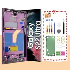 LNONLS OLED Screen Assembly For Galaxy S22 Ultra 5G S908U S908A W/ Frame