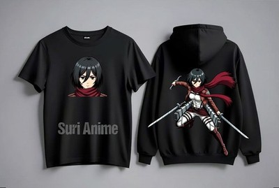 Black T-Shirt Mikasa Ackerman Suri Anime Graphic Unisex