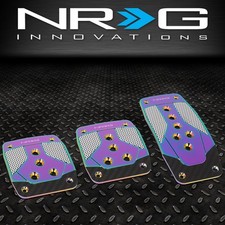 Nrg Pdl-400mc Mt Aluminum Foot Pedal Pad Cover Plates Set Wcarbon Fiber Trim