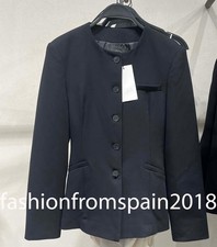 ZARA NEW WOMAN TAILORED BLAZER WITH SHOULDER PADS JACKET BLACK 5427/732/800