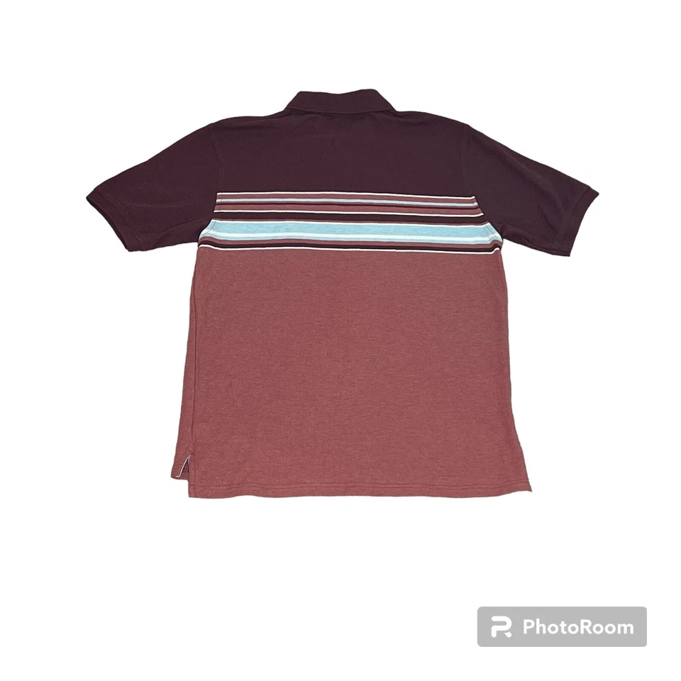 Camisa polo Greendog para hombre XL a rayas granate nueva con etiquetas Foto 3 de 4