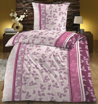 4tlg Microfaser Seersucker Bettwäsche Bett 135x200 NEU Bügelfrei Lila