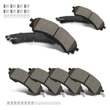Front & Rear Ceramic Brake Pads W/Mounting Clips for 2021-2024 2025 Ford Bronco