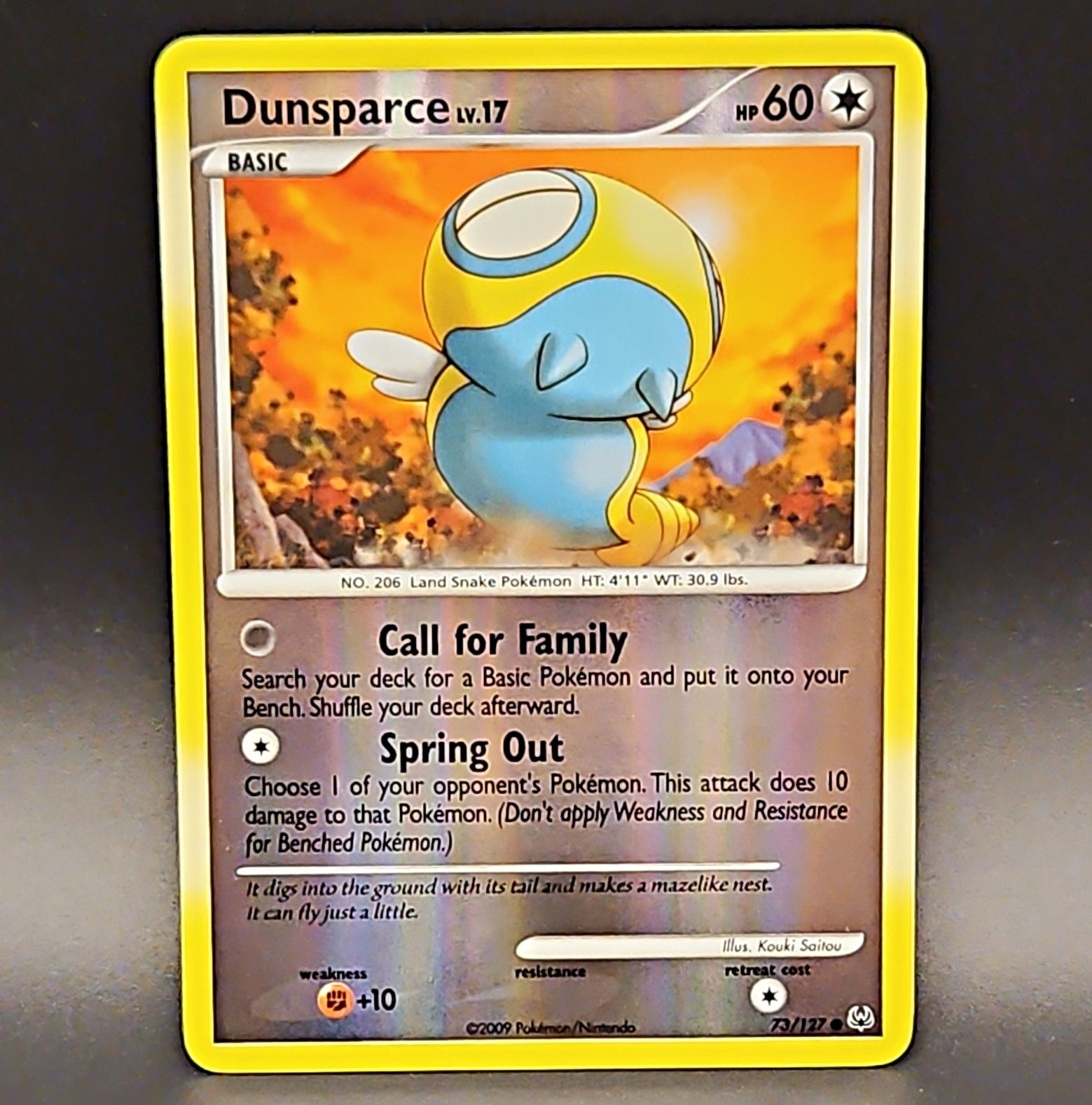 Pokemon TCG Dunsparce Holo Pokemon Basic HP 60 Eng 2009 73/127