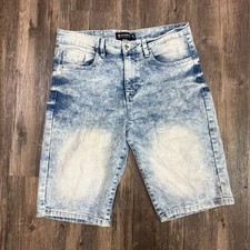 Southpole Jean Shorts Boys 16 Bermuda Y2K Skater Acid Wash Fade Denim