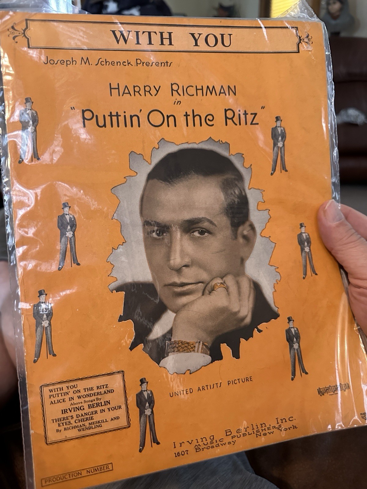 M Harry Richman Movie Sheet Music ‘PUTTIN’ ON THE RITZ’ ‘With You’