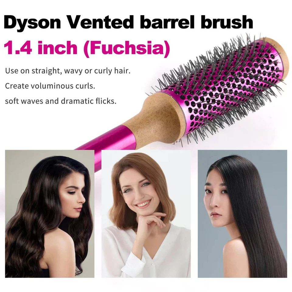 Vented Barrel Brush for Dyson Supersonic Hair Dryer 1.4 Inch Fuchsia - Image 2 of 4
