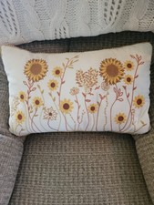 Sunflower Lumbar Throw Pillow Removable Cover Flowers Farmhouse 22 14 Inches