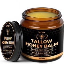 VIORY Tallow and Honey Balm for Face, Beef Skin, 1 Pack