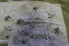 Vintage Embroidered 18" x 18" Blocks set of 6, Buck, Doe & Fawn. — photo 3