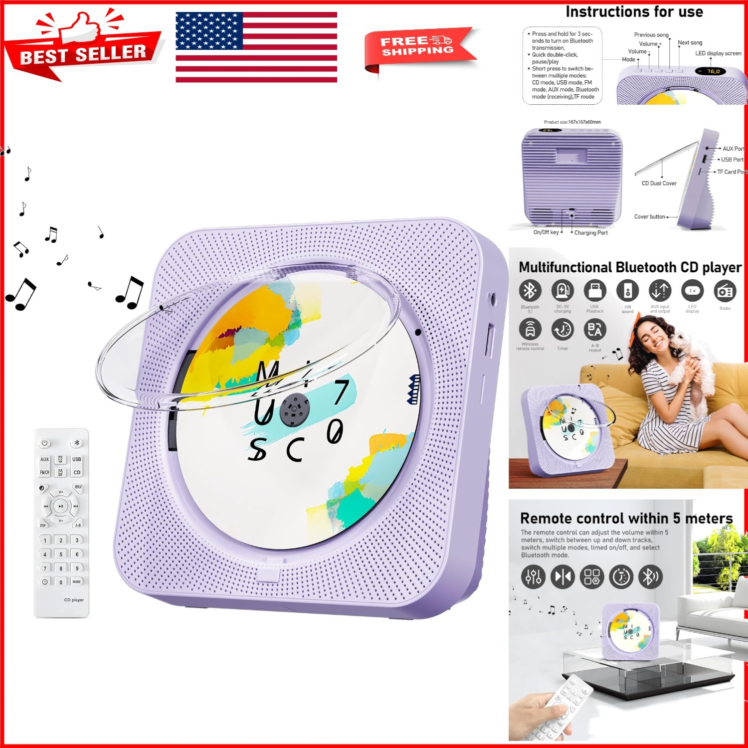 With Fm Radio, Usb Playback & Vibrant Design