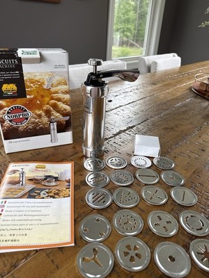 Marcato Biscuits Cookie Press Made in Italy 20 Disc Set COMPLETE w/ Box Classic